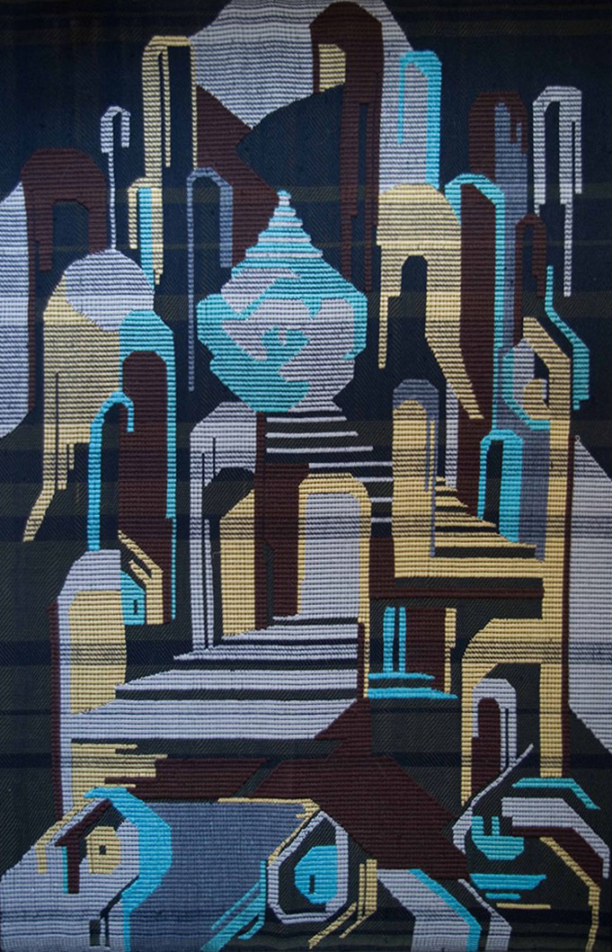 Л. Пономаренко. «Простір свідомості». 2016. Вовна, бавовна, авторська техніка